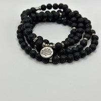 Boezeman Lava Rock Lotus 108 Mala Meditation Prayer Beads Prayer Beads Jodora Inc