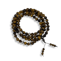 Pahoa Tiger Eye Prayer 108 Beads Mala Mantra Beaded Necklace Stretch Wrap Bracelet Prayer Beads Jodora Inc