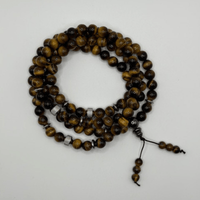 Pahoa Tiger Eye Prayer 108 Beads Mala Mantra Beaded Necklace Stretch Wrap Bracelet Prayer Beads Jodora Inc