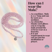 Rodessa Rose Quartz Buddha Prayer Beads 108 Mala Beaded Necklace Stretch Wrap Bracelet Prayer Beads Jodora Inc