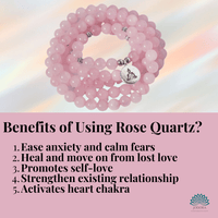 Rodessa Rose Quartz Buddha Prayer Beads 108 Mala Beaded Necklace Stretch Wrap Bracelet Prayer Beads Jodora Inc