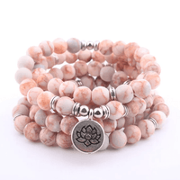 Sapulpa Lotus Prayer Beads 108 Mala Beaded Necklace Stretch Wrap Bracelet Prayer Beads Jodora Inc