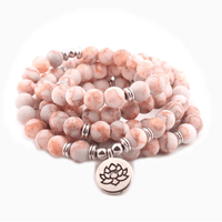 Sapulpa Lotus Prayer Beads 108 Mala Beaded Necklace Stretch Wrap Bracelet Prayer Beads Jodora Inc
