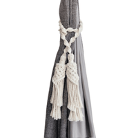 Keota Macrame Curtain Tassel Tie Back 42 Inches long Set 100% Cotton Cord Home Decor tie backs Jodora Inc