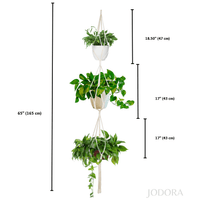 Beaded Macramé Triple Hanging Planter - Holds Up to Three 4-6" Planters Hanging Planter Jodora
