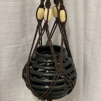 Double Beaded Macramé Hanging Planter - Holds Up to Two 4-6" Planters Hanging Planter Jodora