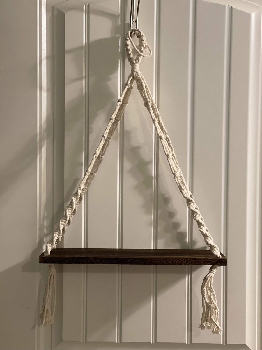 24” Single Macrame Hanging Shelf Hanging Shelf Jodora Inc