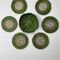 Upcycled Newspaper Coaster Set of Six Coasters Mementa Home