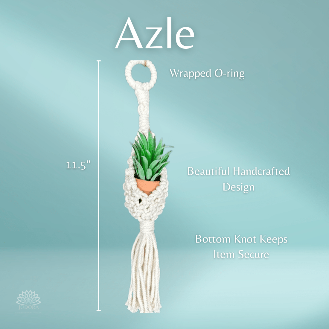 Azle Air Plant Hanger 100% Cotton Macrame Mini Boho Plant Holder, Handmade Succulent Plant Holder Bohemian Home Décor Hanging Planter Jodora