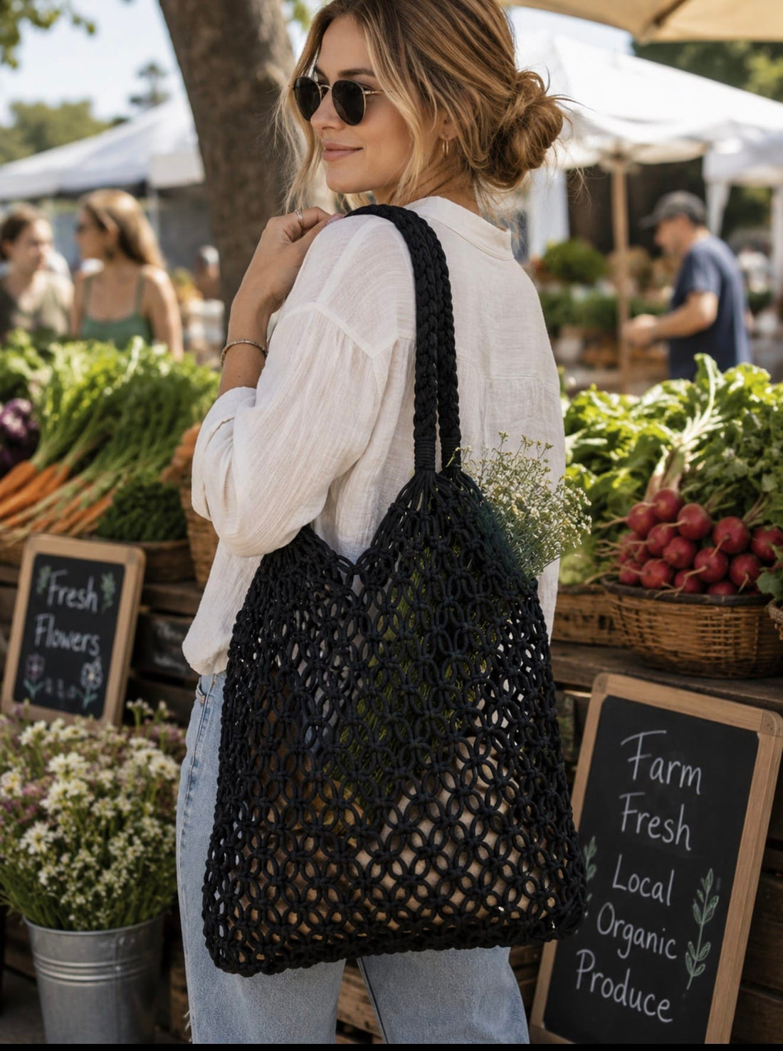Amarillo Market Tote Amarillo Market Tote Handbag Jodora Inc Black