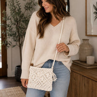 Honea 100% Cotton Bohemian Accessories Boho Style Ladies Handbag Honea 100% Cotton Bohemian Accessories Boho Style Ladies Handbag Handbag Jodora Inc White