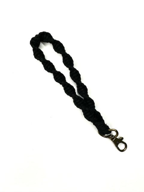 Kenley Keychain Boho Chic Macrame Wristlet Keychains Jodora Inc Black