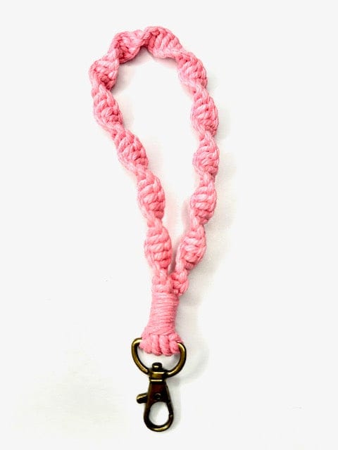 Kenley Keychain Boho Chic Macrame Wristlet Keychains Jodora Inc Pink