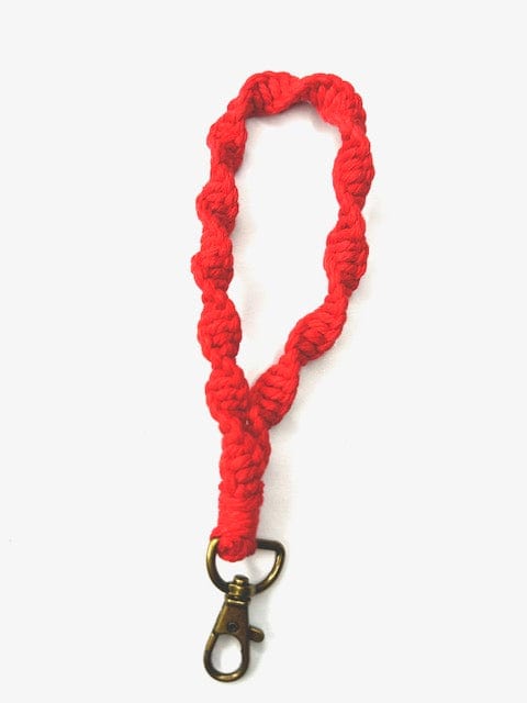 Kenley Keychain Boho Chic Macrame Wristlet Keychains Jodora Inc Red