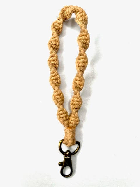 Kenley Keychain Boho Chic Macrame Wristlet Keychains Jodora Inc Taupe