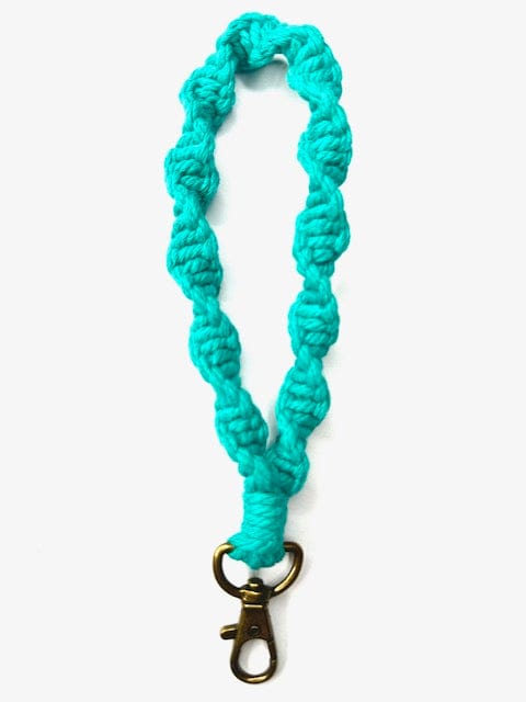 Kenley Keychain Boho Chic Macrame Wristlet Keychains Jodora Inc Teal