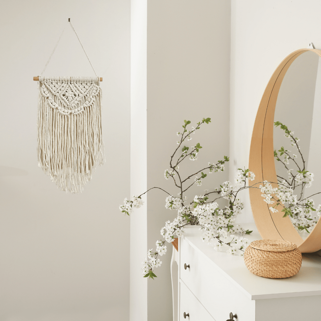 Canute Boho Inspired Tapestry 100% Cotton Cord Home Décor Wall Hanging Macrame Tapestry Jodora Inc.