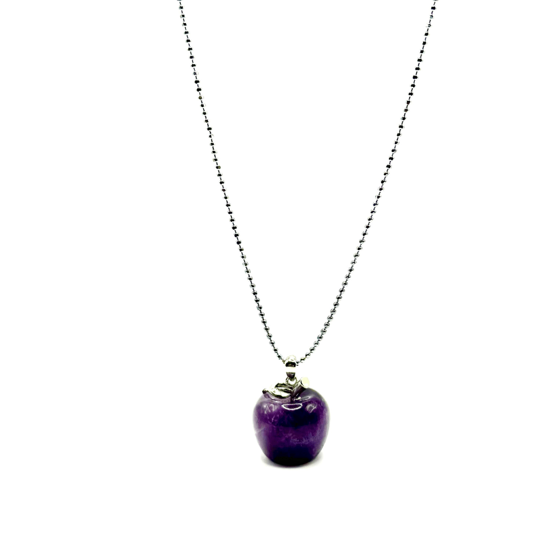 JODORA Artesia Orchard Sterling Silver Necklace with Polished Amethyst Apple Charm Jewelry for Women… Necklace Jodora Inc