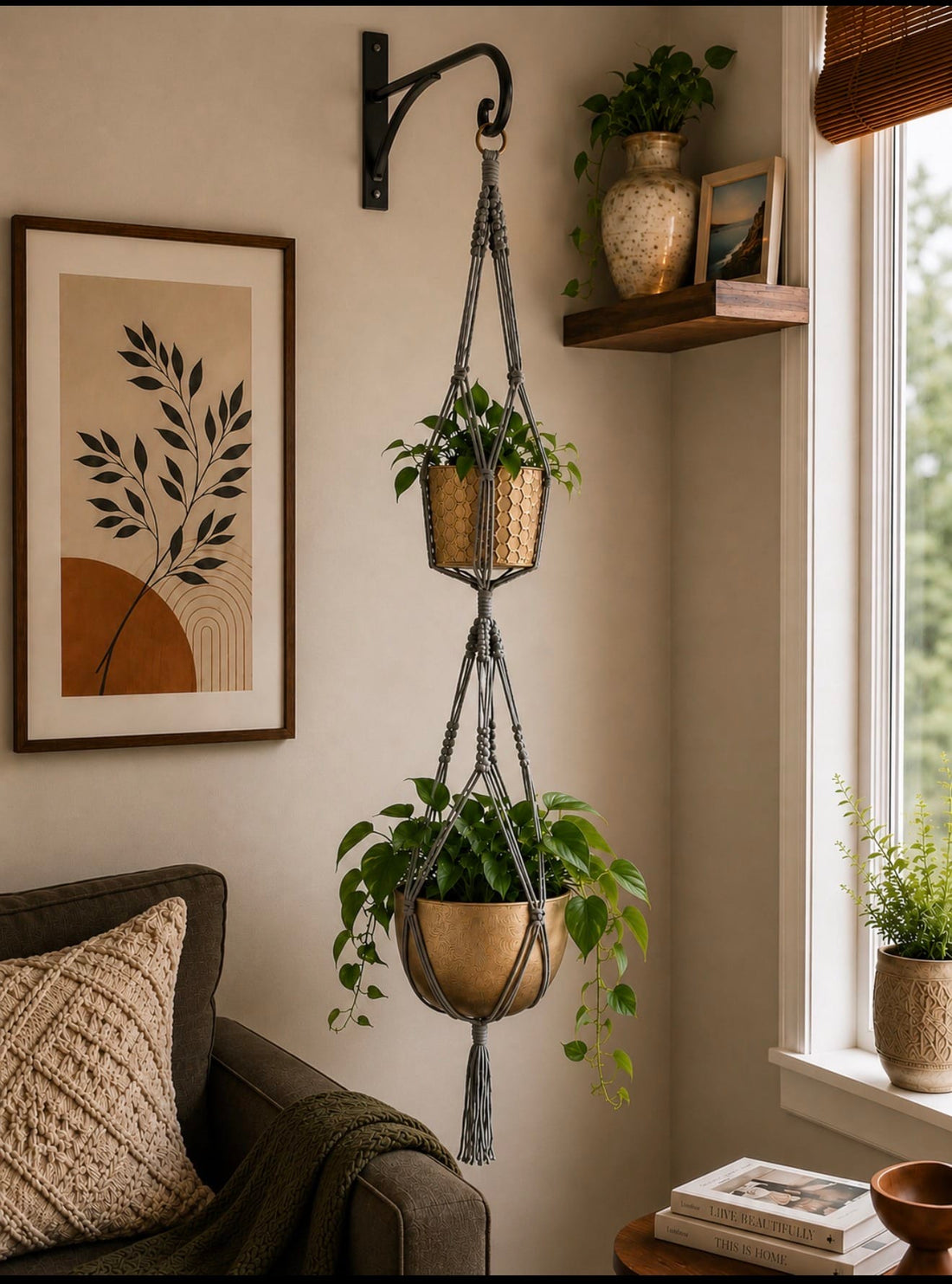 Asheville Double Hanging Planter Asheville Double Hanging Planter Plant hanger Jodora Inc