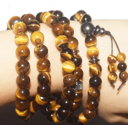 Pahoa Tiger Eye Prayer 108 Beads Mala Mantra Beaded Necklace Stretch Wrap Bracelet Prayer Beads Jodora Inc