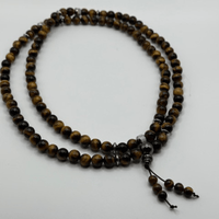 Pahoa Tiger Eye Prayer 108 Beads Mala Mantra Beaded Necklace Stretch Wrap Bracelet Prayer Beads Jodora Inc