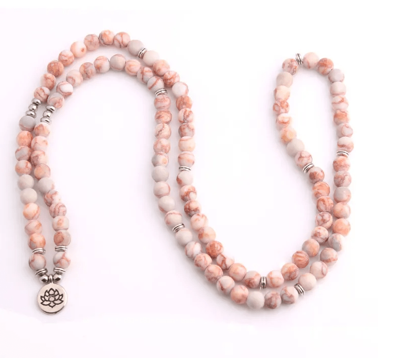 Sapulpa Lotus Prayer Beads 108 Mala Beaded Necklace Stretch Wrap Bracelet Prayer Beads Jodora Inc