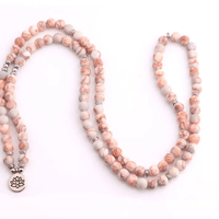 Sapulpa Lotus Prayer Beads 108 Mala Beaded Necklace Stretch Wrap Bracelet Prayer Beads Jodora Inc