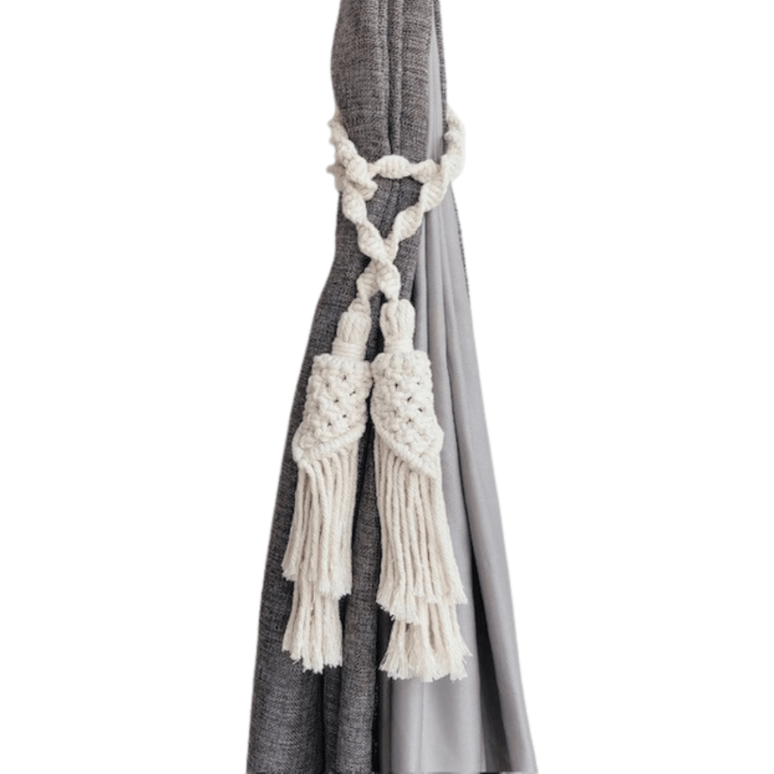 Keota Macrame  Curtain Tassel Tie Back 42 Inches long Set 100% Cotton Cord Home Decor tie backs Jodora Inc