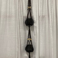 Double Beaded Macramé Hanging Planter - Holds Up to Two 4-6" Planters Hanging Planter Jodora