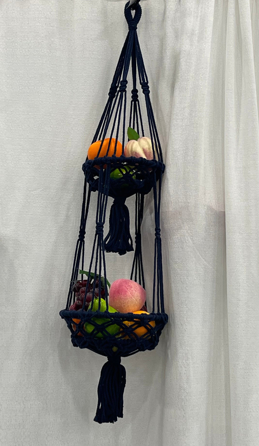 Docute Double Tier Macramé Hanging Baskets Hanging Planter Jodora Navy